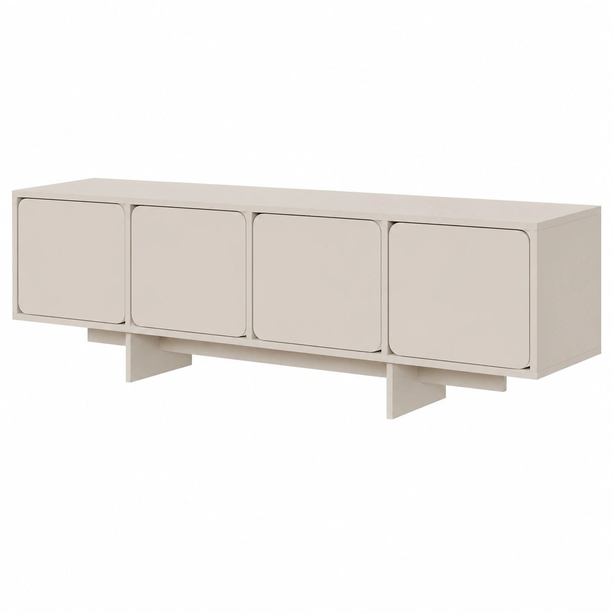 Selsey Wuwu - Armadietto TV basso con 4 ante e scomparti push open, 200 cm, colore: grigio, beige
