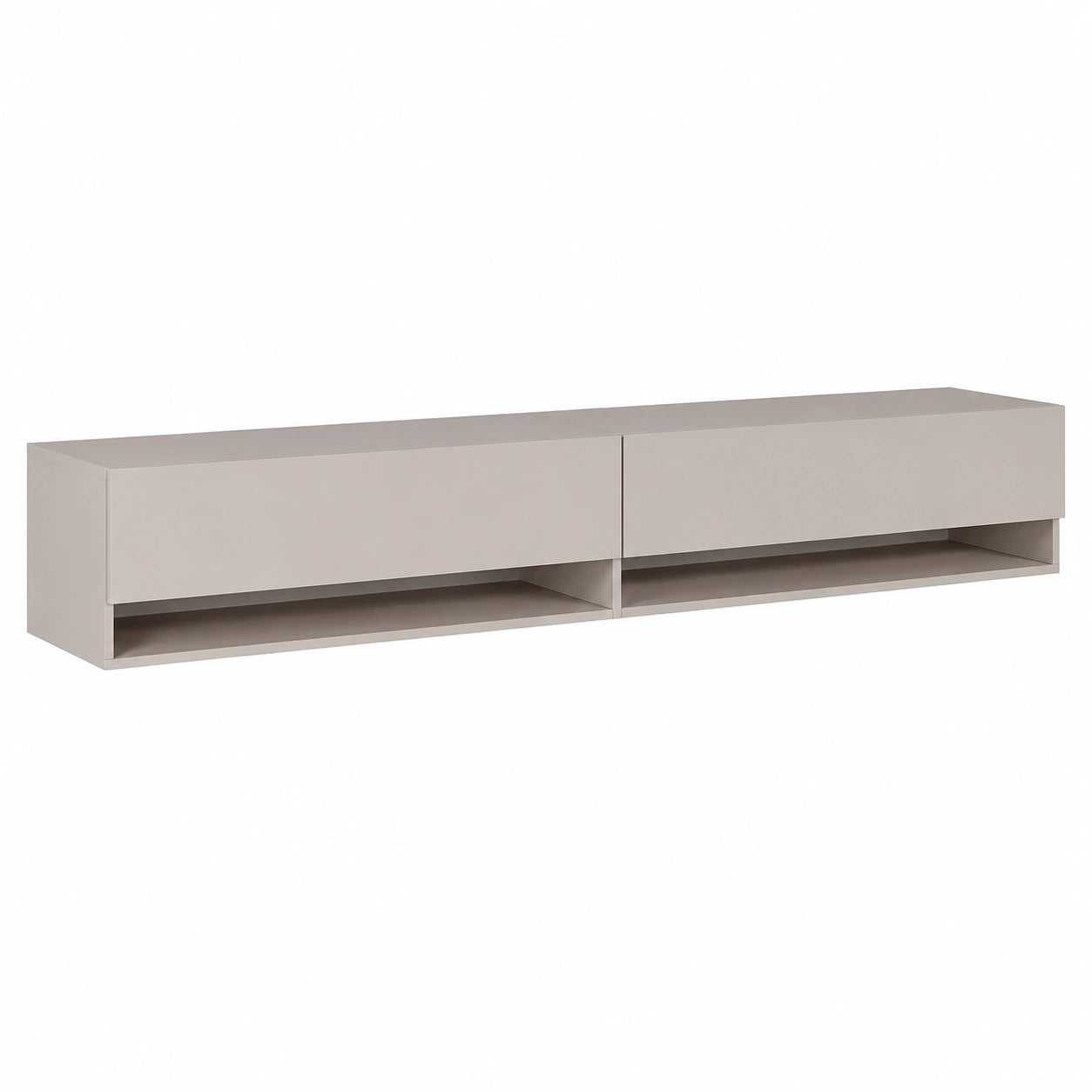 Mobile TV Sospeso Con 2 Ante 2 Cassetti Mobile Porta TV Per Soggiorno Camera Da Letto 200 cm Grigio Beige Mirrgo