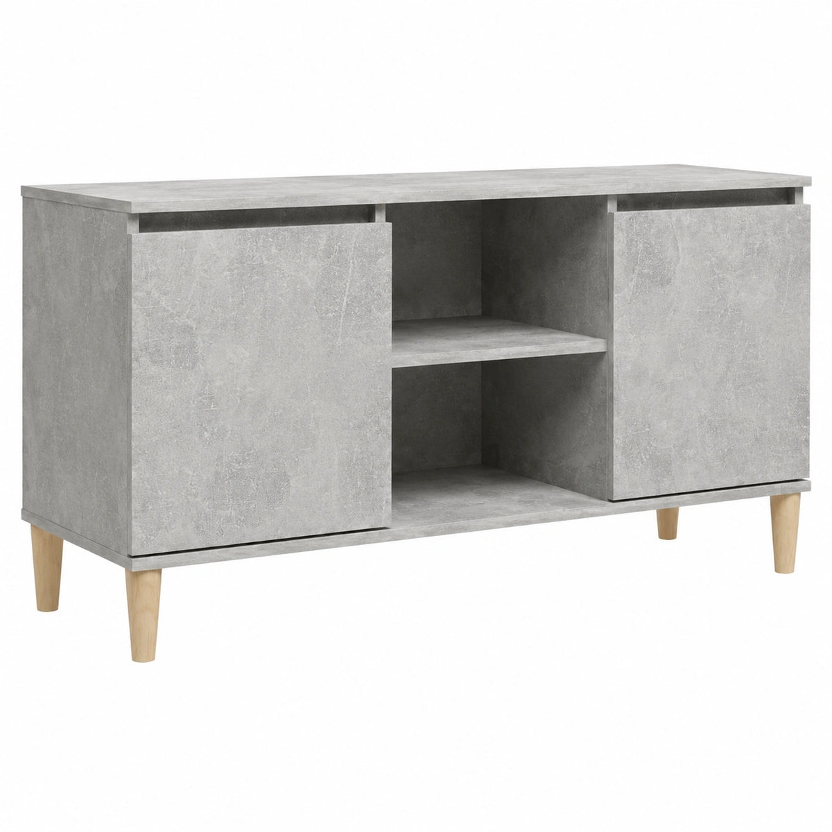 VidaXL Tv-meubel met massief houten poten 103,5 × 35 × 50 cm betongrijs
