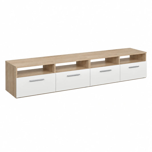 Mobile tv Diego, Sonoma, 190 × 38 cm, adatto come supporto TV con ripiani aperti