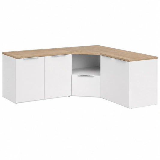 Livinity Parete attrezzata soggiorno Piave, Bianco, 2 parti