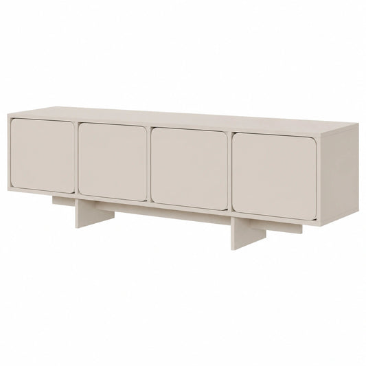 Selsey Wuwu - Armadietto TV basso con 4 ante e scomparti push open, 200 cm, colore: grigio, beige
