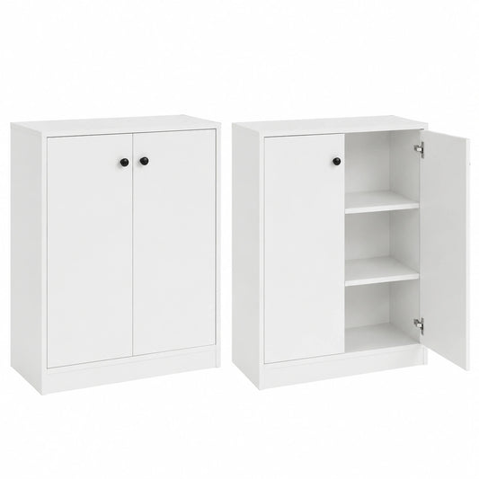 Credenza da Cucina con 2 Ante, Mobile Buffet Basso con Dispositivi Antiribaltamento, Armadio Dispensa per Soggiorno, Sala da Pranzo, Camera da Letto