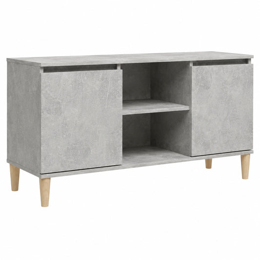 VidaXL Tv-meubel met massief houten poten 103,5 × 35 × 50 cm betongrijs