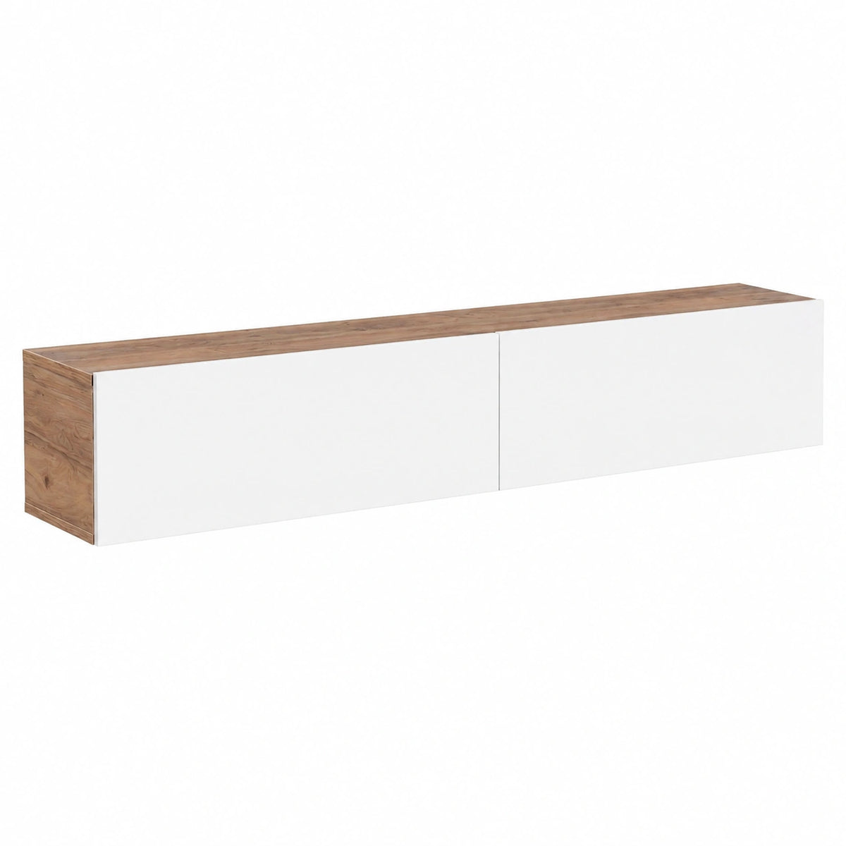 Mobile porta TV minimalista a parete unità multimediale scaffale portaoggetti bianco e marrone 180 cm