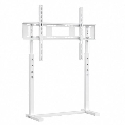 Supporto TV da Pavimento Bianco: Porta TV da Terra Stand TV per 32-100 Pollici Porta Televisore da Pavimento Verticale Universale Altezza Regolabile