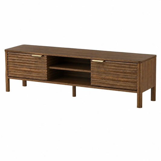 Mobile TV Soggiorno Legno 150cm con Spazio Contenitore Marrone, Mobile TV con 2 Ante, Tavolo Porta TV fino a 65 Pollici, Mobile TV Moderno