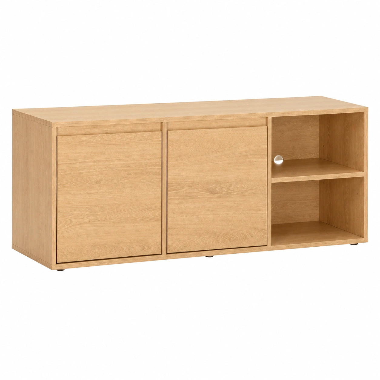 Mobile TV Tori con 2 ante e 2 vani, colore Rovere, 130 cm (larghezza) 40 cm (profondità) 46 cm (altezza)